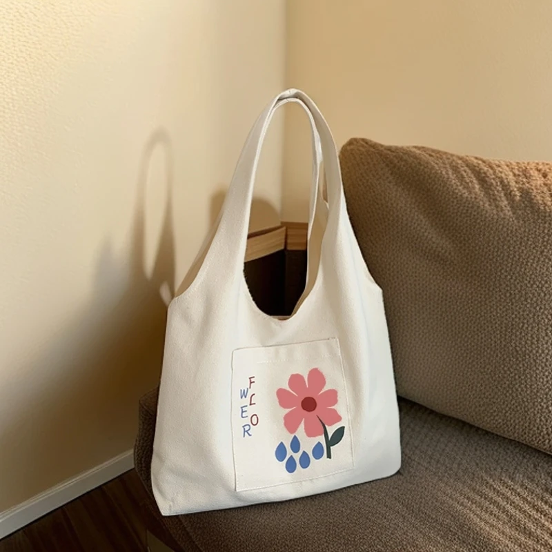 帆布背心包大容量新款书袋上班单肩包小众文艺初学生上课女手提包