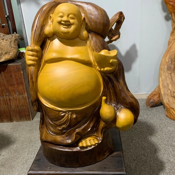 （香樟木）弥勒笑口常开一物一拍