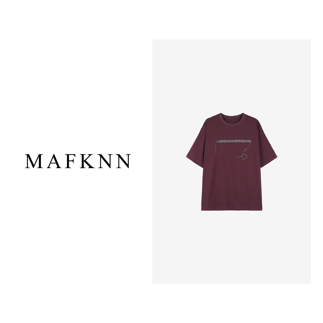 MAFKNN/玛肯时尚休闲百搭圆领纯色夏季T恤上衣MK10121