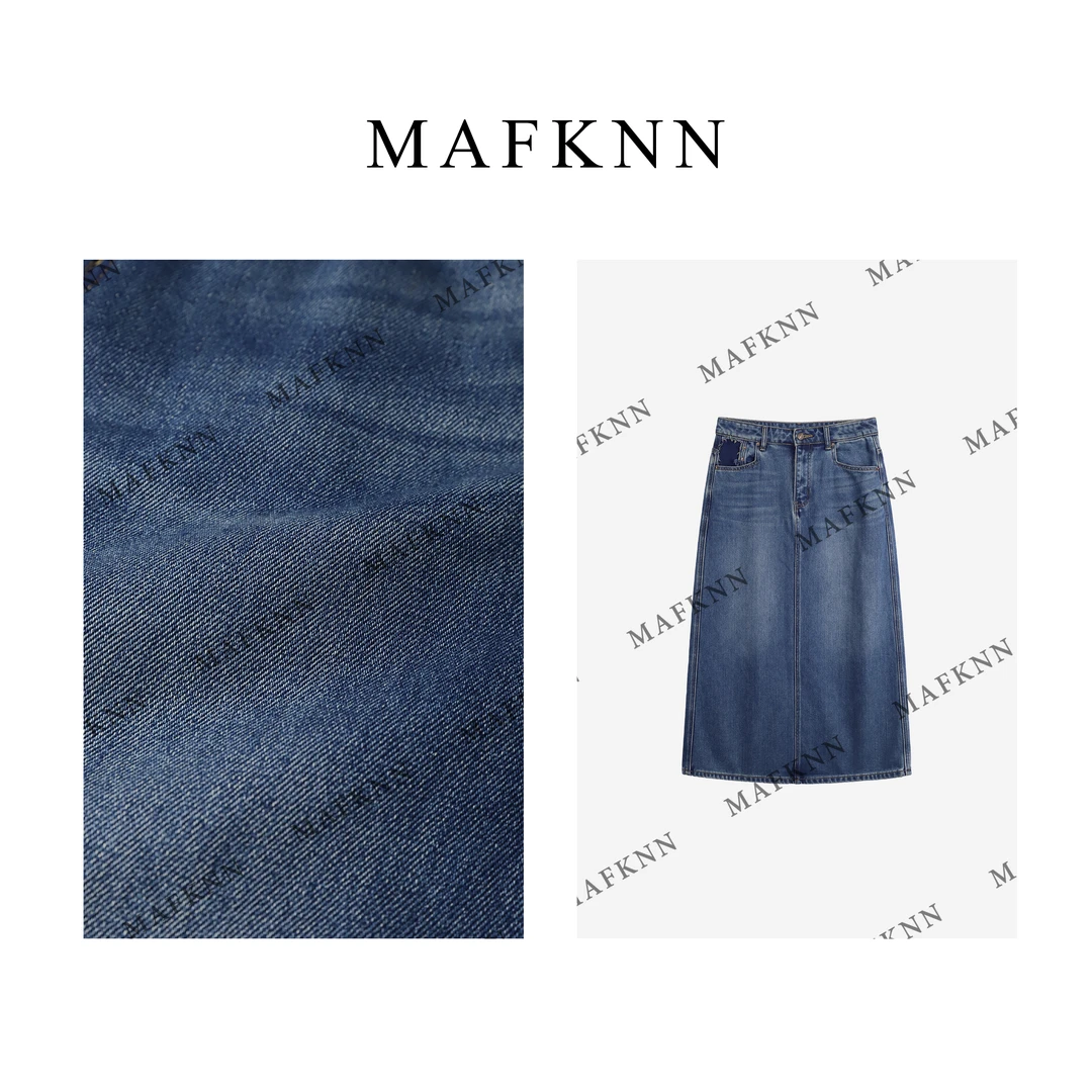 MAFKNN/玛肯时尚休闲简约纯色百搭秋冬气质牛仔半身裙MK11280