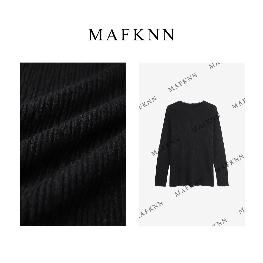 MAFKNN/玛肯时尚休闲简约纯色百搭冬季内搭舒适毛衣MK11406
