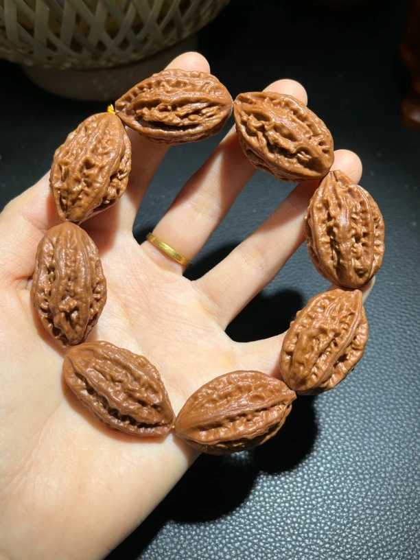 文玩粗筋柳叶手串手持已打底边约20MM随机发男女款新手盘玩随身把