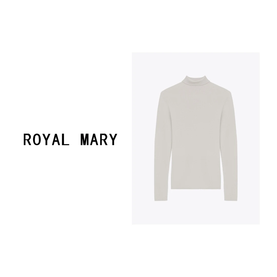 ROYAL MARY高领女针织衫纯色百搭贴身穿美利奴羊毛打底衫WJS2105