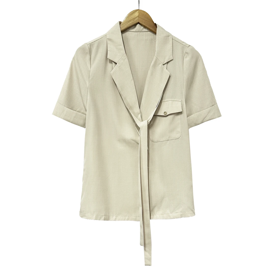 2024新款！女士夏季短款休闲小西装衬衫上衣E293