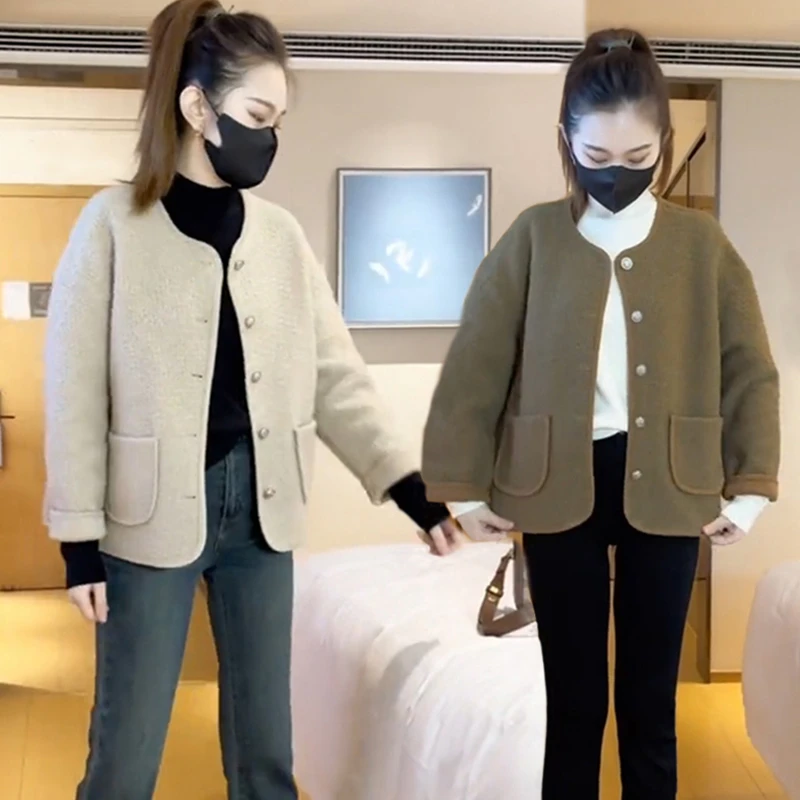 韩系小香风外套女2023春秋季新款宽松洋气小个子通勤气质长袖上衣