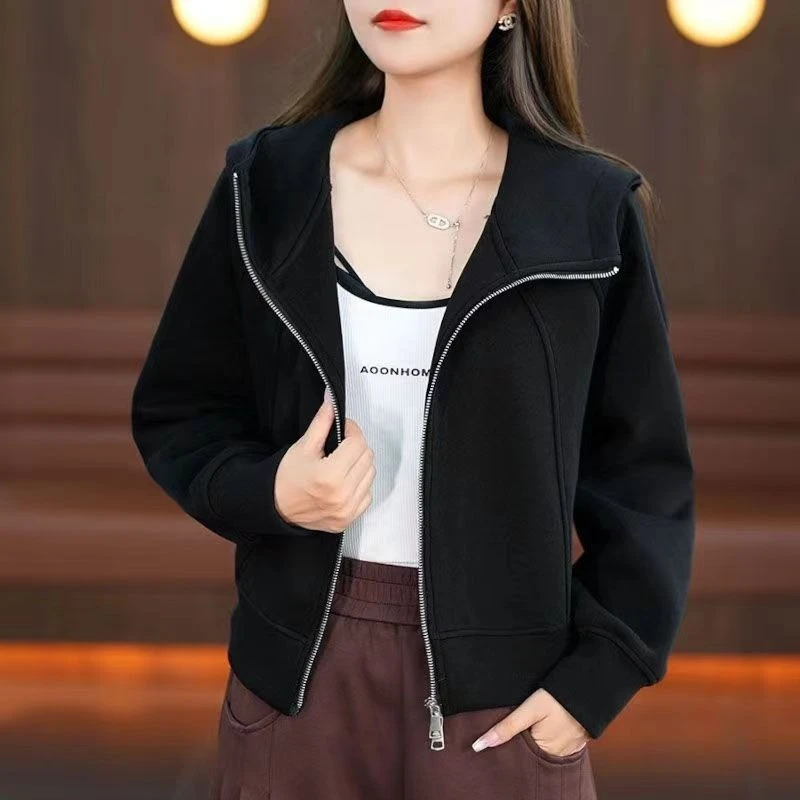 爆款华棉复合小香风外套女秋季2024今年流行新款小个子连帽上