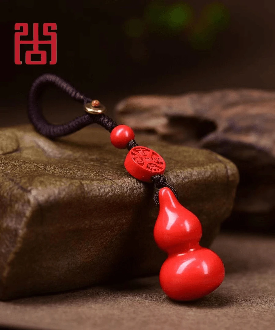 天然辰砂朱砂葫芦钥匙扣男女同款钥匙扣