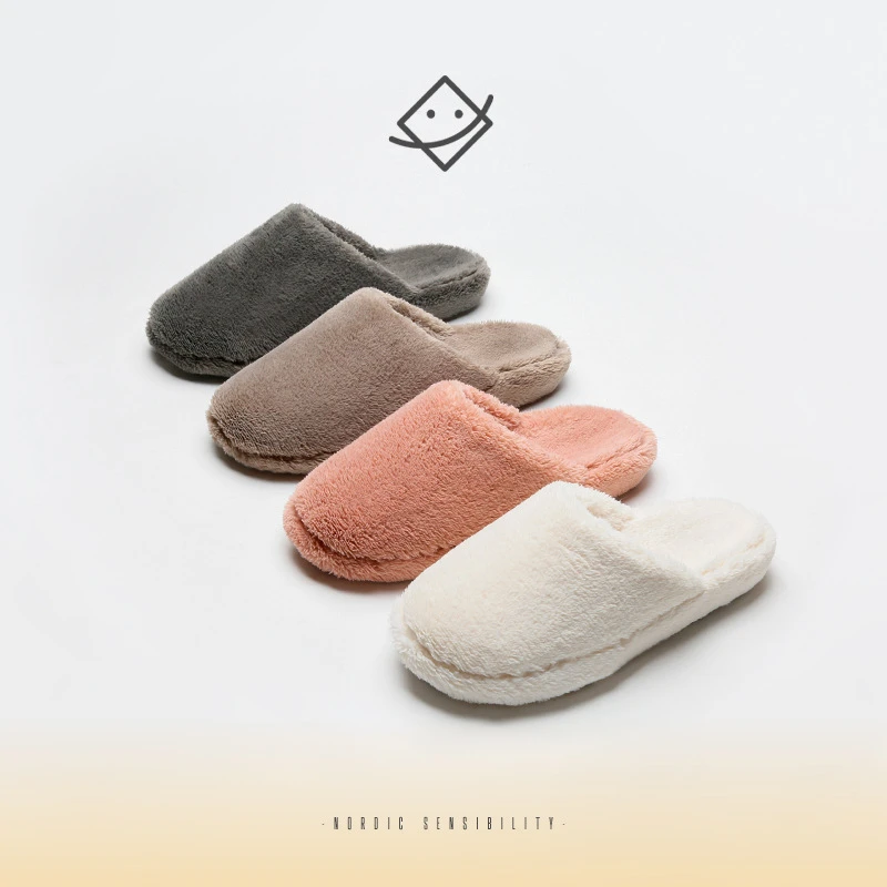2024秋冬新品毛绒盆底后底静音居家地板防水防滑情侣拖鞋2227