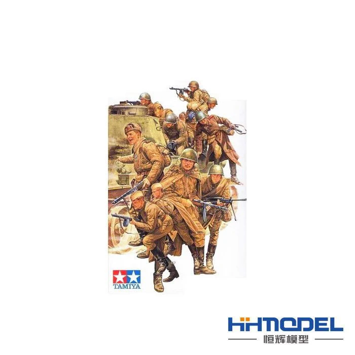 [田宫]恒辉 TAMIYA 35207 1/35配T-34 坦克突击步兵 兵人 模型