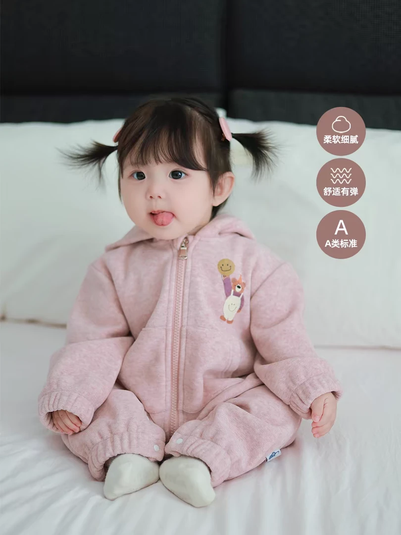 婴儿衣服秋装连体衣春秋新款男宝宝外出服可爱婴幼儿秋季外套爬服