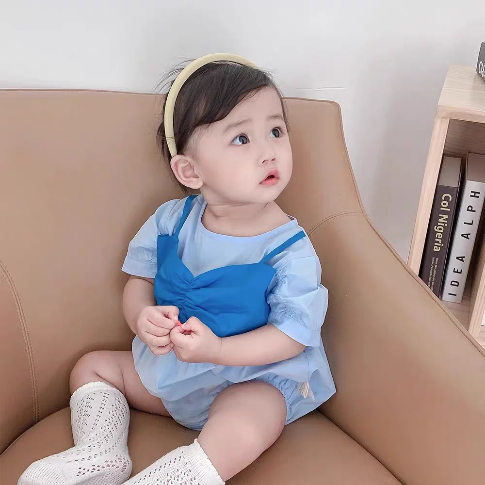 婴儿夏装衣服女宝宝连体衣夏季薄款纯棉百天公主哈衣超萌包屁衣