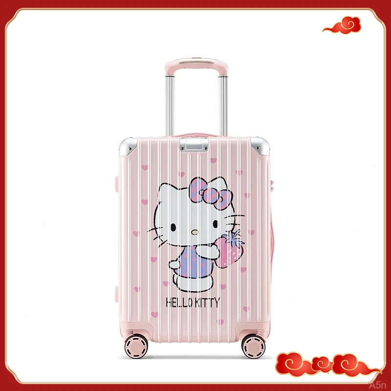 银座HelloKitty正版登机旅行箱万向轮高级水晶粉行李箱子8953L-HK