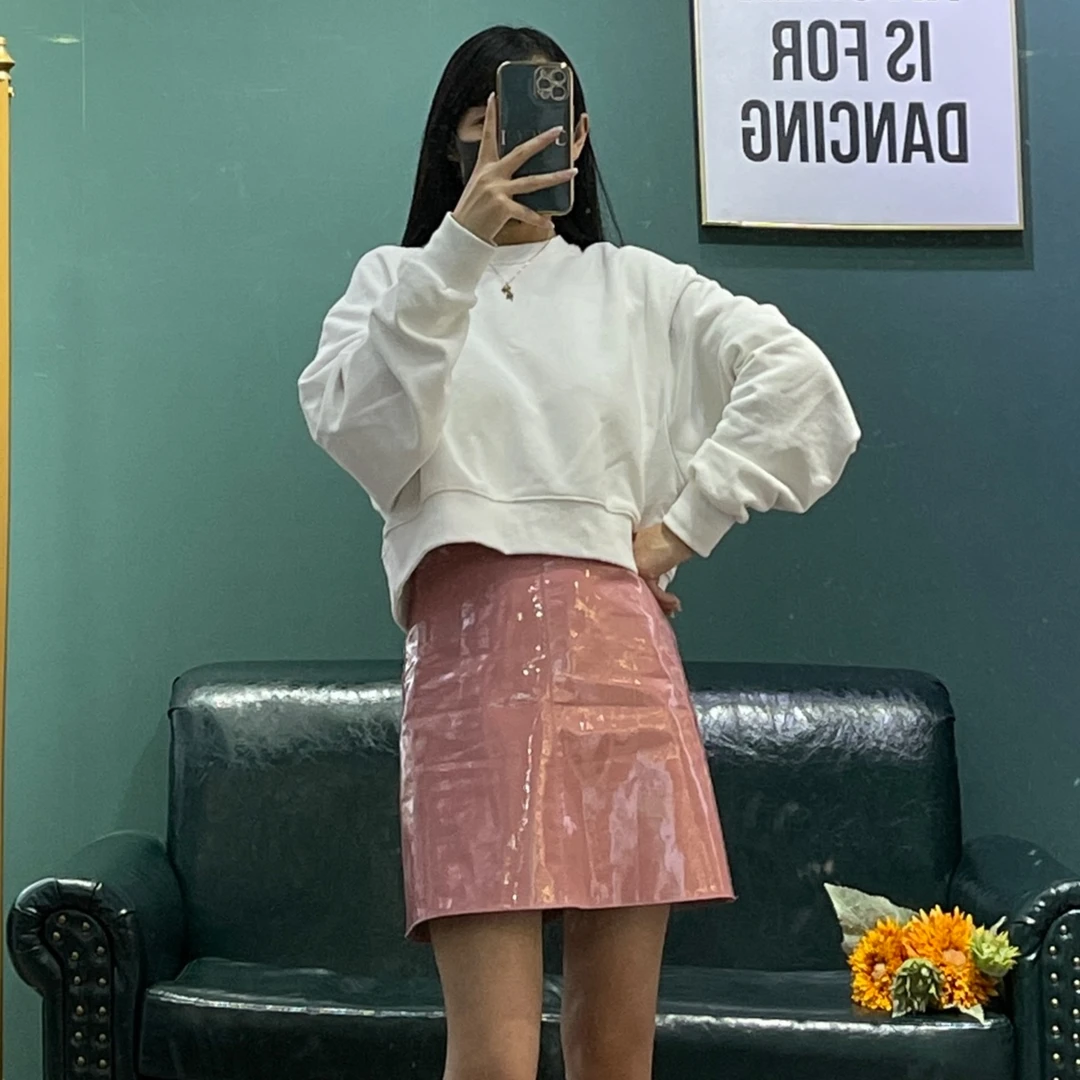 超软休闲时尚pu小A裙