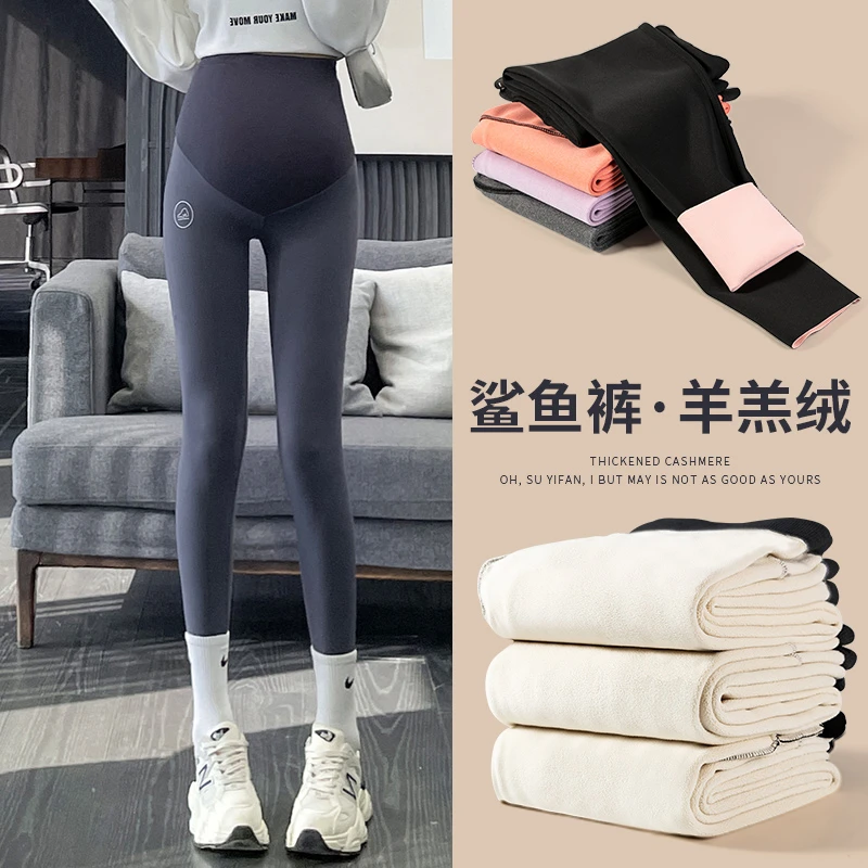 孕妇裤子鲨鱼裤怀孕芭比裤打底裤孕妇鲨鱼裤冬款加绒加厚外穿冬季