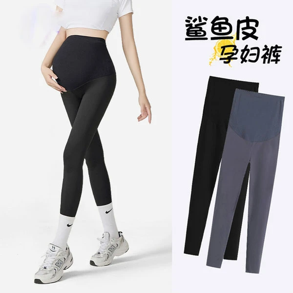 孕妇鲨鱼裤秋冬季外穿打底裤加绒加厚芭比瑜伽裤子孕妇装冬装春秋