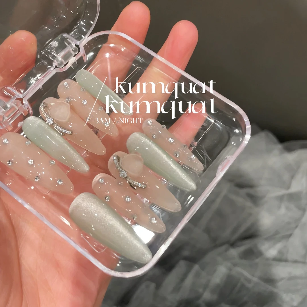 —Nail「梦中情裸」/喷枪镂空法式/纯手工穿戴甲 可拆卸