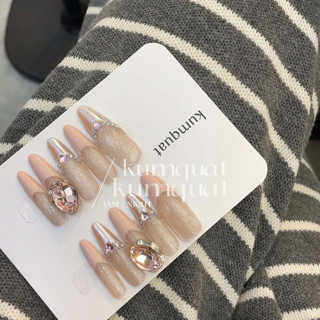 —Nail「情书/经典粉色猫眼/显白高级纯手工穿戴甲 可拆卸