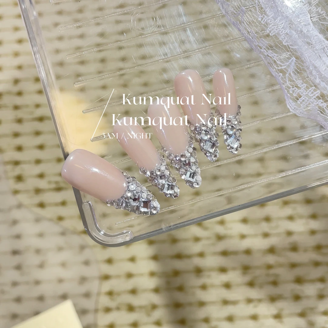 -Nail「海岸线」｜满钻气质｜纯手工定制穿戴甲可拆卸