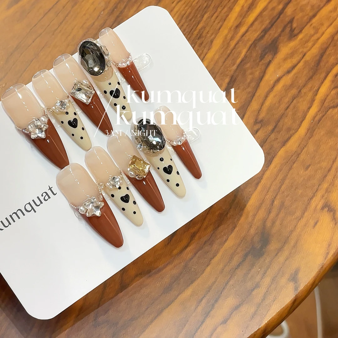 —Nail「  拉德-手绘法式/纯欲温柔暖色显白高级纯手工穿戴甲可拆卸