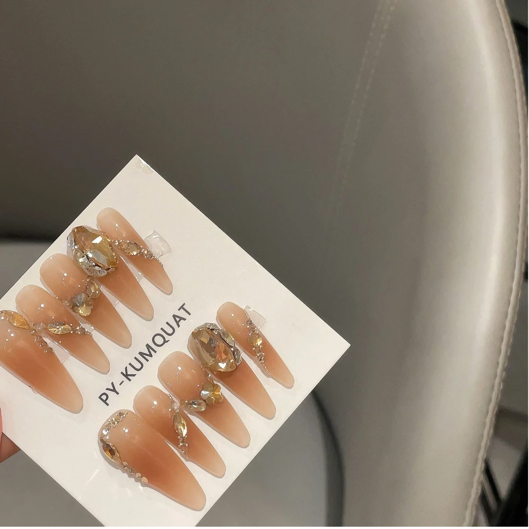 —Nail「  落叶 /纯欲温柔暖色显白高级纯手工穿戴甲 可拆卸
