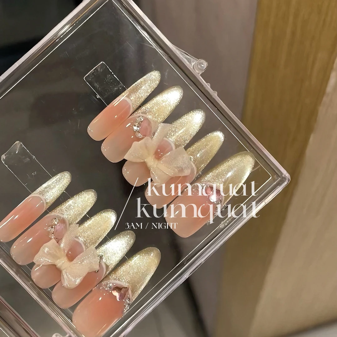 —Nail「粉结/反法腮红/显白高级纯手工穿戴甲 可拆卸