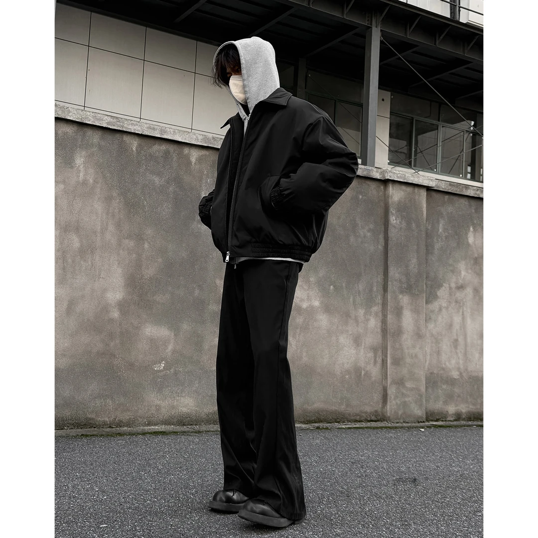 cleanfit黑色美式飞行夹克棉服男冬季翻领三防棉衣加厚硬汉外套