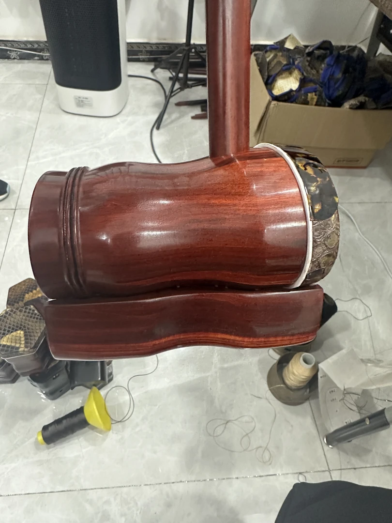 紫檀老料扁圆二胡二泉两用琴