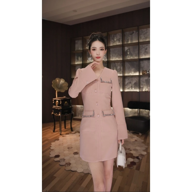 七爷定制 国内设计师品牌 法式气质名媛显瘦优雅时尚连衣裙9732