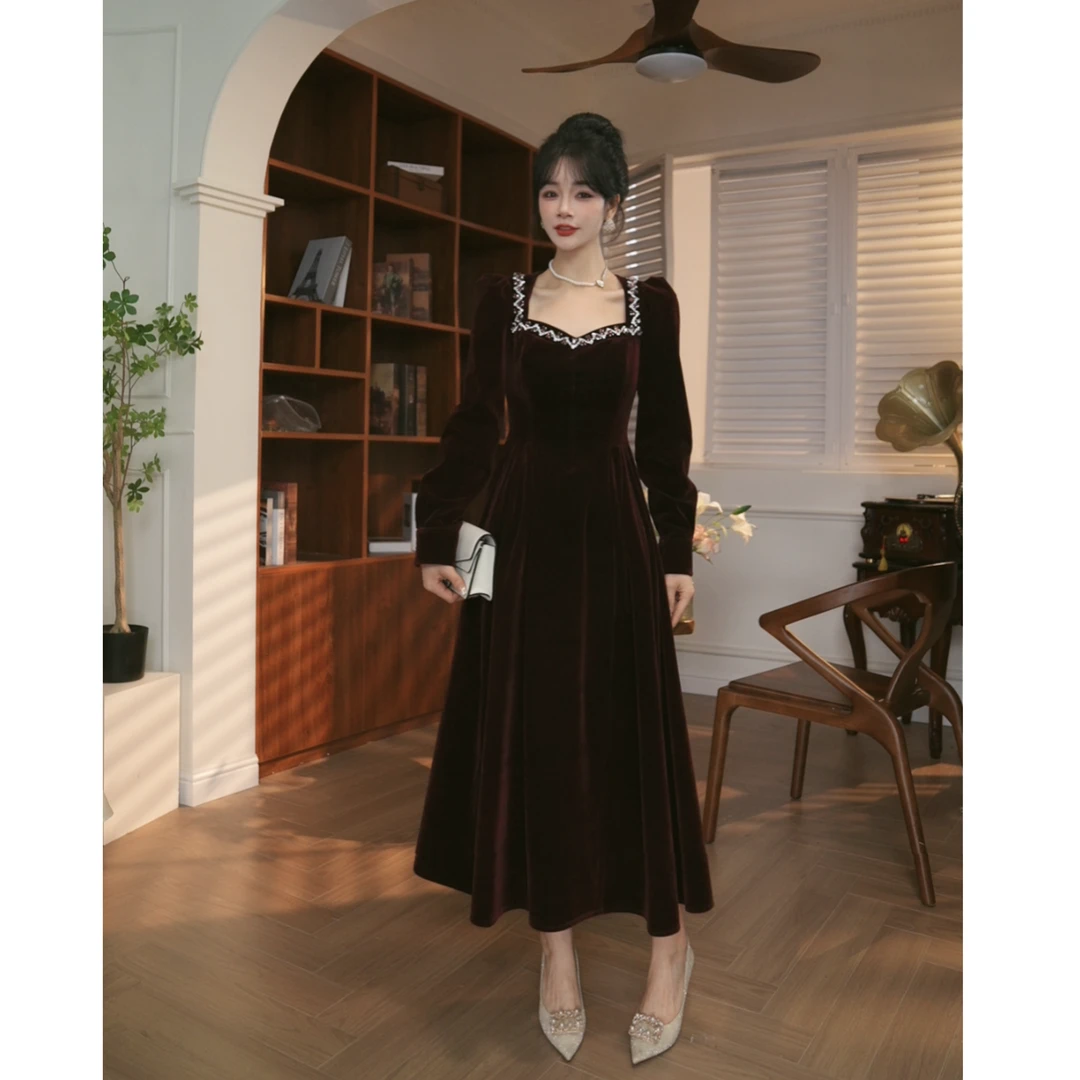 【JANE·简】2024秋季新款女简约名媛小香风收腰显瘦连衣裙80306