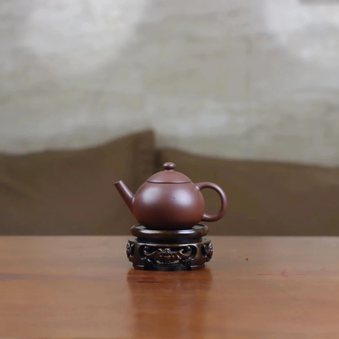 【旭壶山房】紫泥-文旦壶-容量200CC左右。