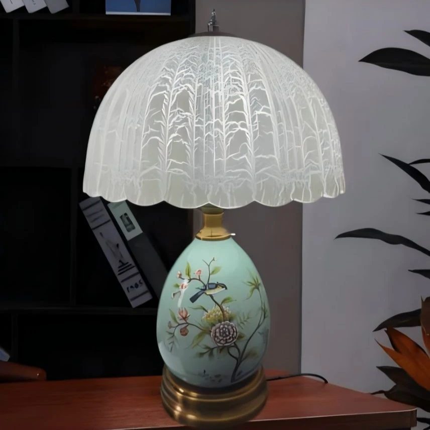 花器花鸟美式复古欧式主卧灯卧 室设计创意家居台灯夜灯花器