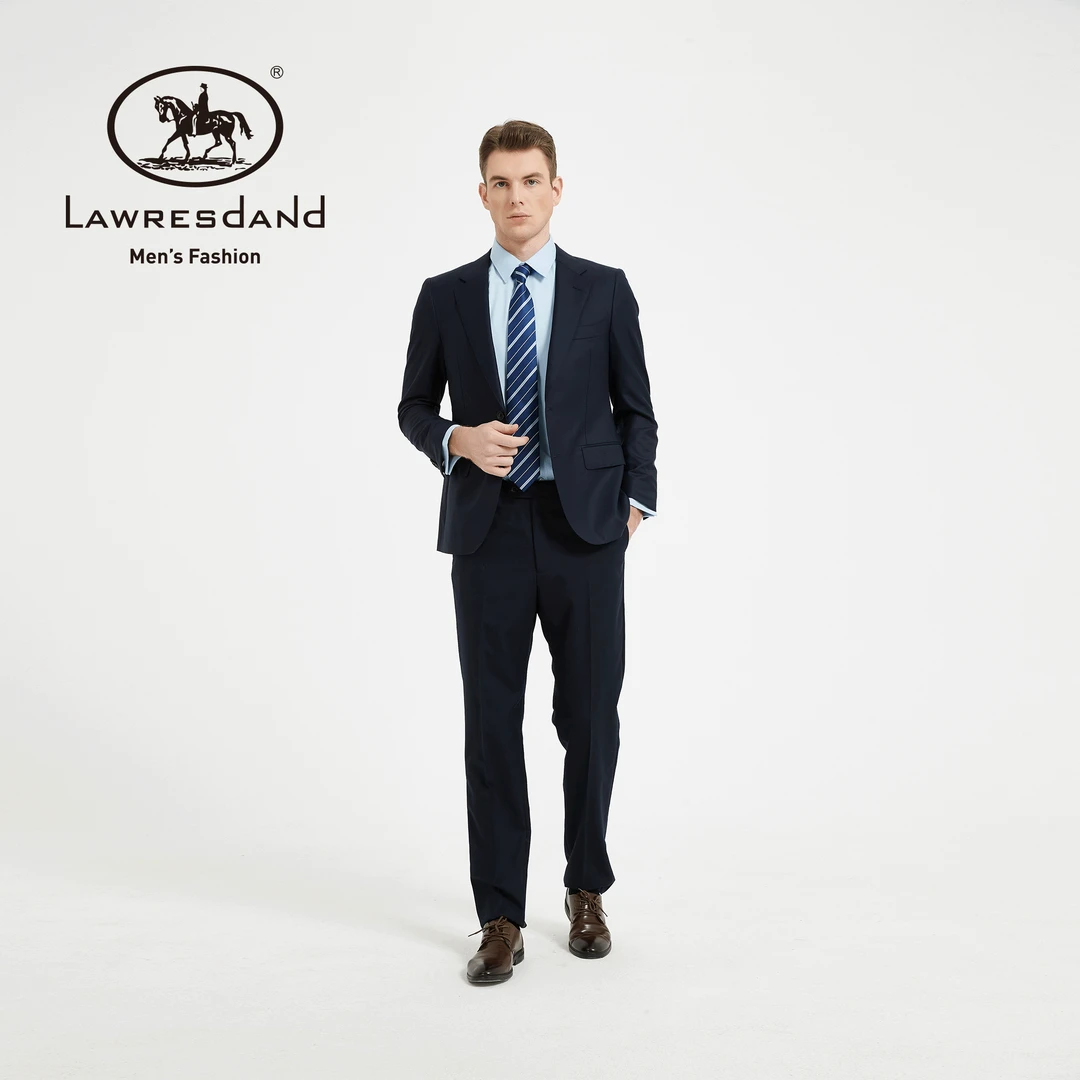 劳伦斯丹顿LAWRESDAND男装 藏青色 羊毛桑蚕丝西服套装11019【B/1】