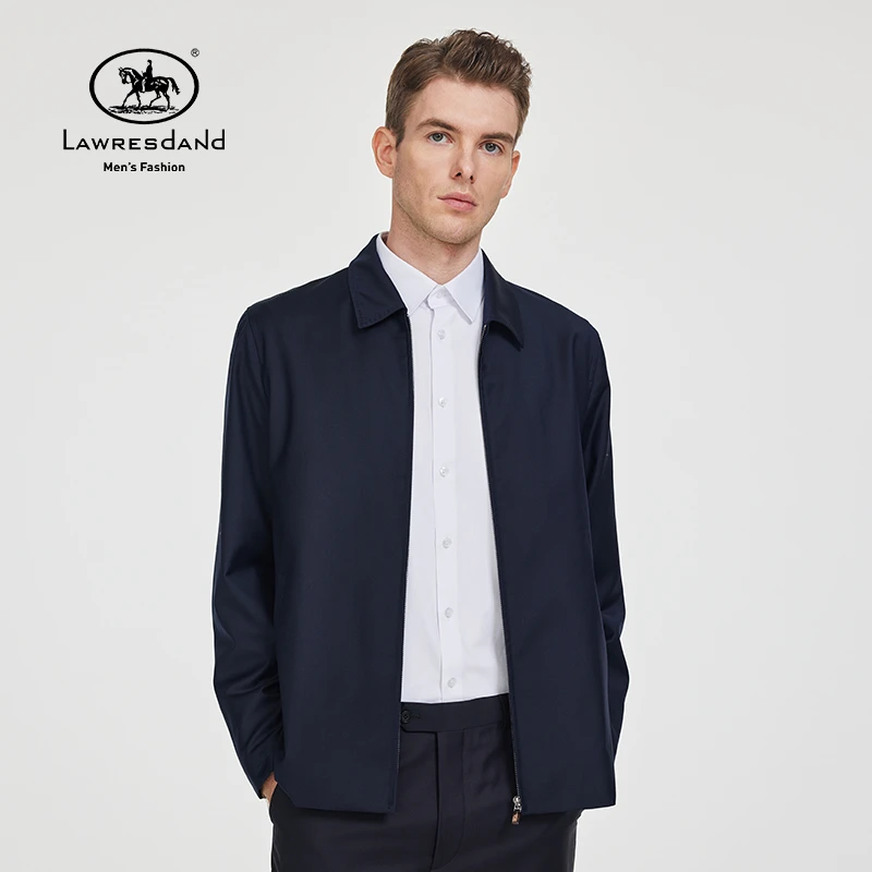 劳伦斯丹顿LAWRESDAND男装 藏青色 100羊毛行政夹克 15001【B/1】