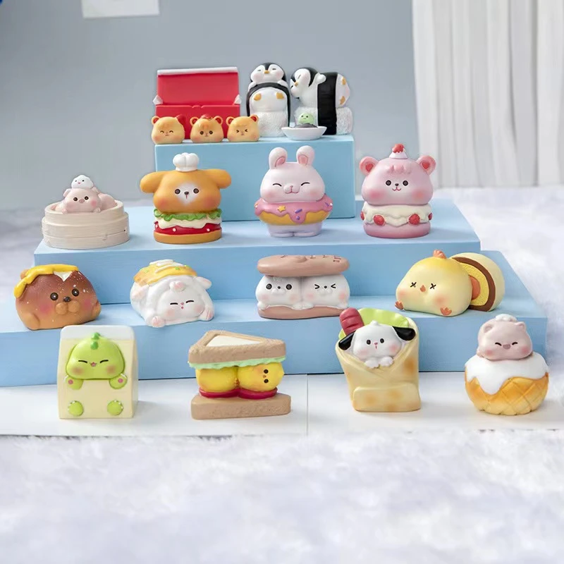 美食二代盲盒萌粒 创意卡通可爱摆件萌粒桌面摆件装饰品
