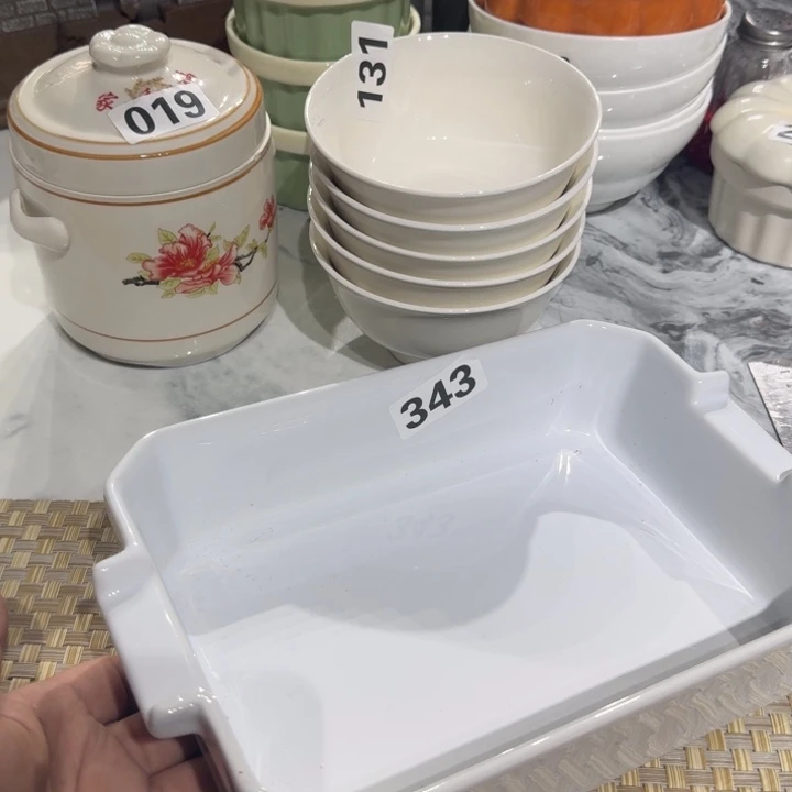 瓷片双耳烤盘微瑕343。