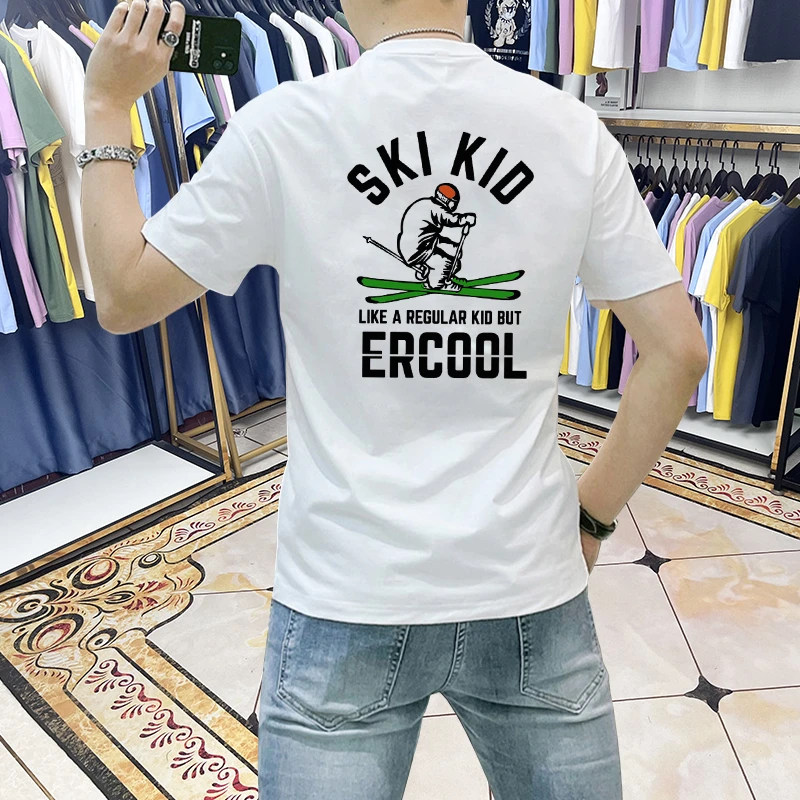 潮牌男装短袖t恤男2025新款夏季ins潮流时尚修身百搭印花半袖衣服