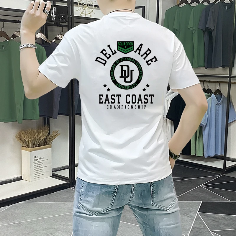 男士短袖t恤2025新款夏季潮流品质男装修身百搭印花半袖T青春帅气