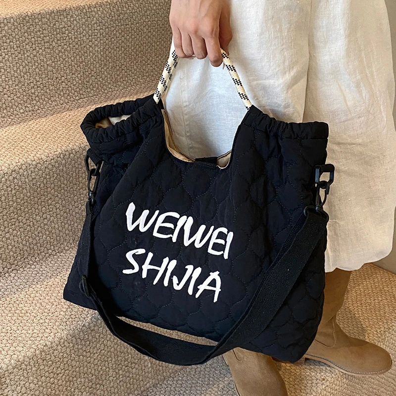 秋冬休闲包包女式2024新款流行单肩包大容量托特包通勤手拎斜挎包