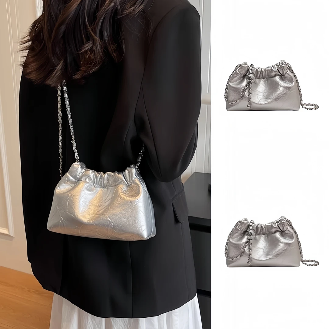 夏季时尚斜挎手机包迷你包包女士小众新款软皮链条水桶包高级质感