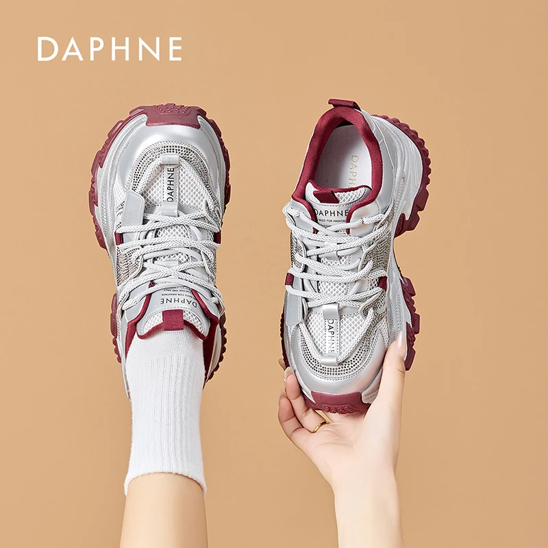 Daphne/达芙妮厚底增高老爹鞋女2025秋冬新款时尚运动休闲鞋6291S