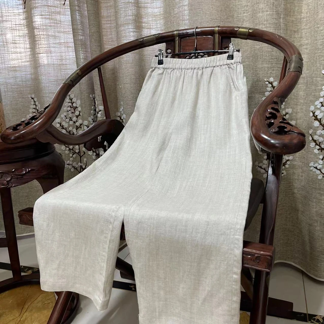 【彩薇姐姐推荐】天丝麻休闲百搭休闲裤36090