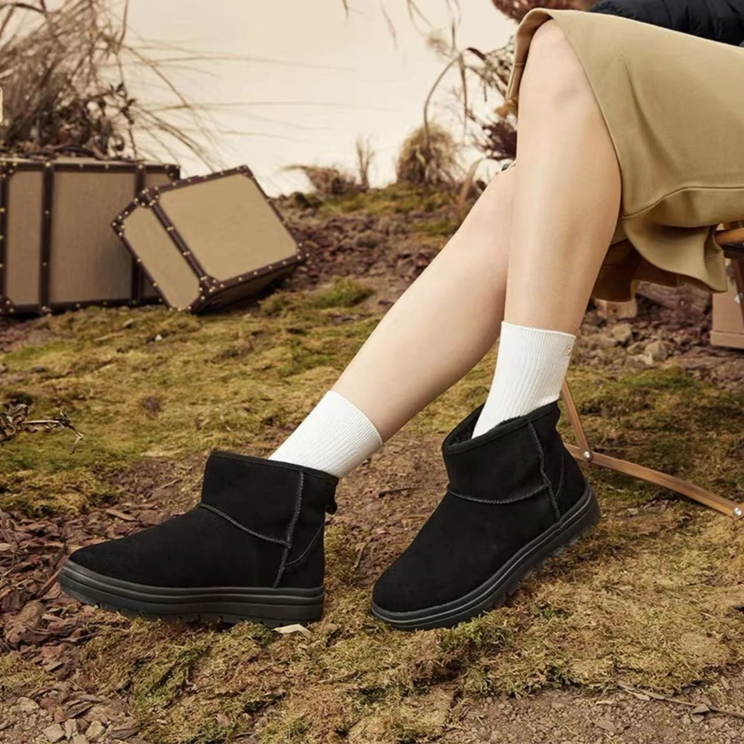 Skechers/斯凯奇女鞋2023秋冬季平底加厚保暖毛绒休闲雪地靴49862