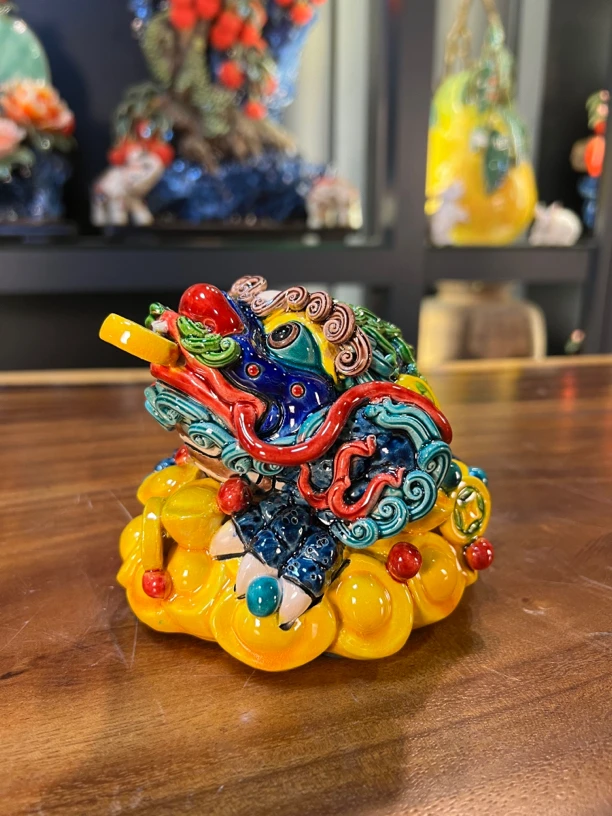 【招财金蟾】石湾公仔陶瓷制品尺寸14*14*12CM