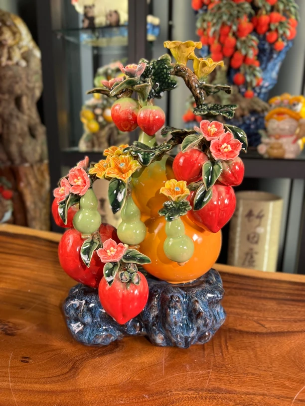 【福禄寿喜】石湾公子陶瓷摆件尺寸25*18*42cm