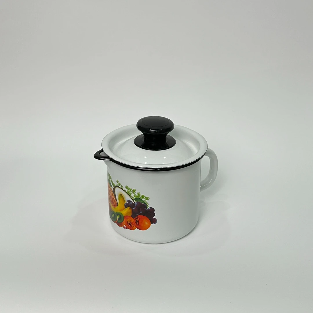 俄罗斯原装进口复古怀旧1升搪瓷小嘴油壶 辣椒油罐 凉水壶带盖