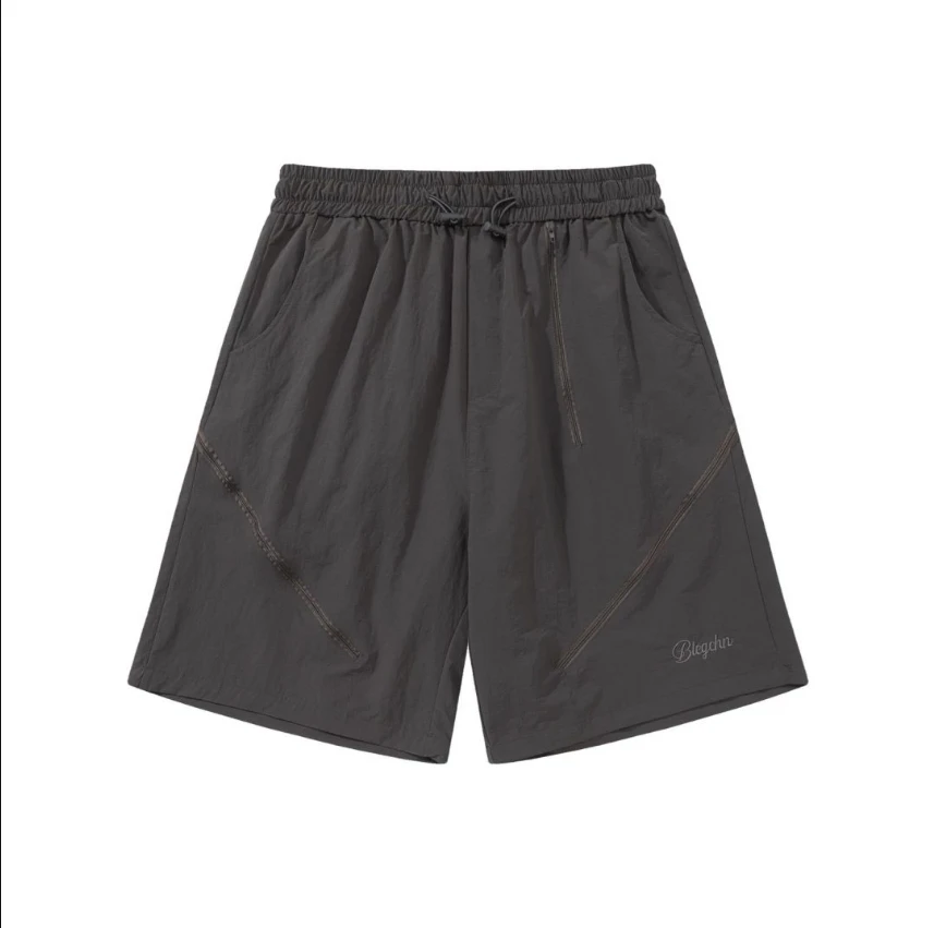 【FM】   日系复古纯色工装短裤男街头宽松直筒五分裤