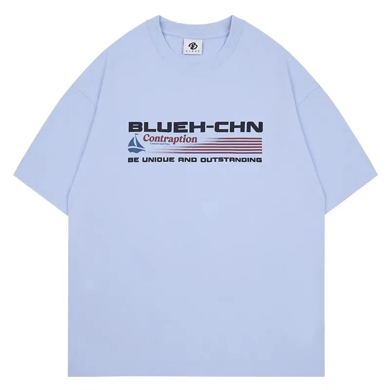 【FM】   夏季情侣美式发泡印花纯棉T恤