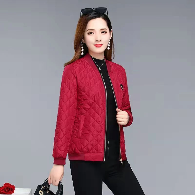 妈妈装秋冬季短款外套女中老年女装大码显瘦洋气棉衣轻薄棉服