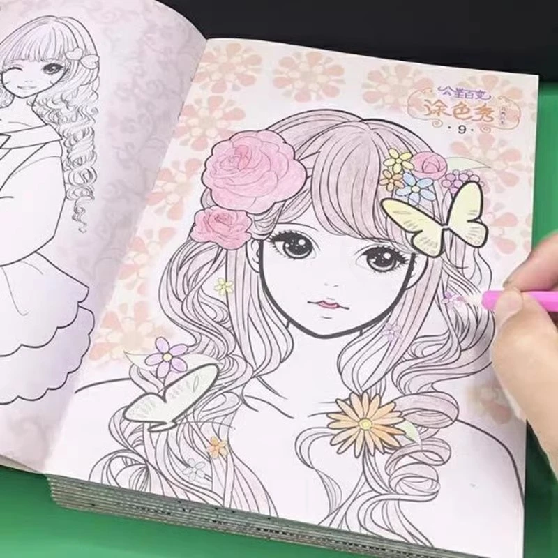 公主百变涂色画儿童幼儿园3-6-8岁涂颜色绘画宝宝学画画涂色画本