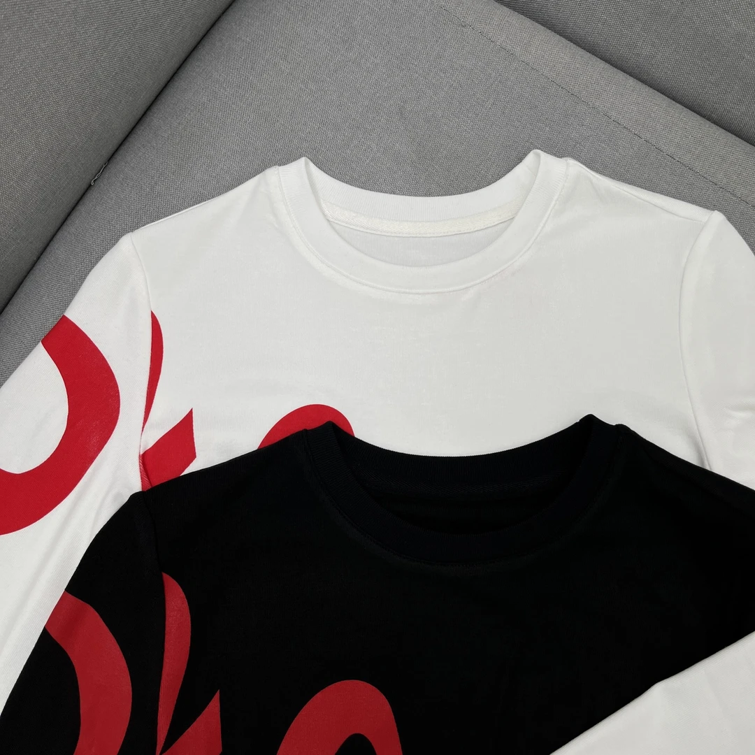 【一个艺】红字母2024新款百搭T恤简约显瘦长袖上衣YM1858